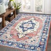 Washable Vintage Printed Rug Non Slip Low Pile Rug Soft Throw Floor Cover Foldable Indoor Carpet for Living Room Bedroom Playroom - 4 of 4