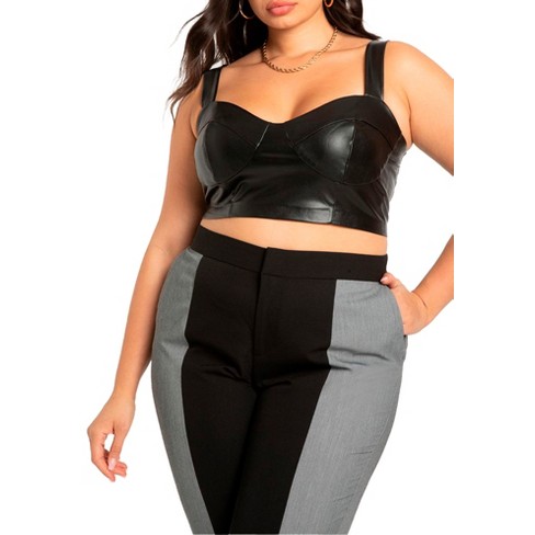 Eloquii Women's Plus Size Faux Leather Bustier - 18/20, Black : Target
