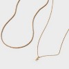 14K Gold Dipped Cubic Zirconia Initial Necklace Set 2pc - A New Day™ Gold - 3 of 3