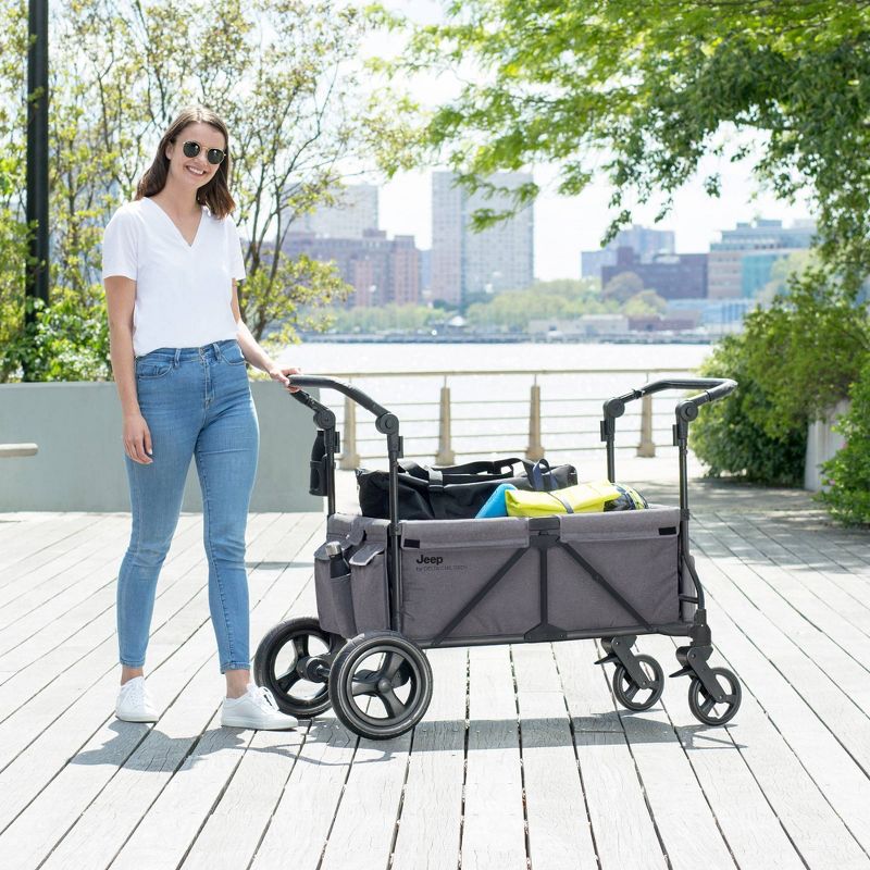 Jeep Wrangler Stroller Wagon with Included Car Seat Adapter by Delta Children - Gray, 6 of 22