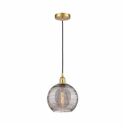 Athens Deco Swirl - 1 Light Mini Pendant In Industrial Style-12.75 Inches Tall and 10 Inches Wide