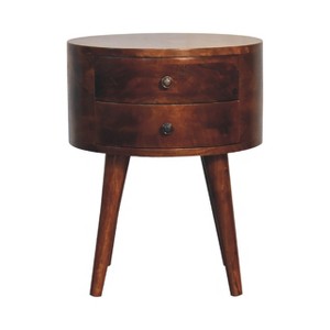 This brown wooden side table is a perfect blend of functionality and style, ideal for enhancing any living space. - 1 of 4