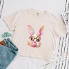 Bunny Face Textured Paint - Women's Boxy Crop Top Graphic T-Shirt - 2 of 4