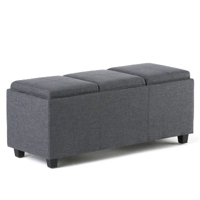 NicBex Modern Ottoman with Storage Design, Entryway Bench with 3 Flip Over Serving Trays and Large Interior Storage for Living Room, Dark Gray