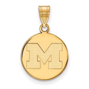 Black Bow Jewelry 14k Yellow Gold Michigan Wolverines NCAA Medium Pendant - 1 of 3
