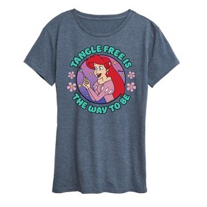 Women's - Disney Princess - Ariel Tangle Free Is The Way To Be Short Sleeve Graphic T-Shirt - 1 of 4
