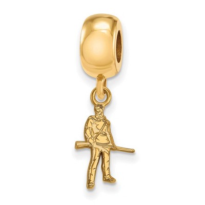 Black Bow Jewelry 14k Yellow Gold Plated Sterling Silver West Virginia Mountaineers NCAA Bead Charm