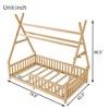 BABYYER Twin Size Detachable Floor Tent Bed, Wooden House Bed Frame with Fence and Roof, No Box Spring Needed for Boys and Girls - 4 of 4