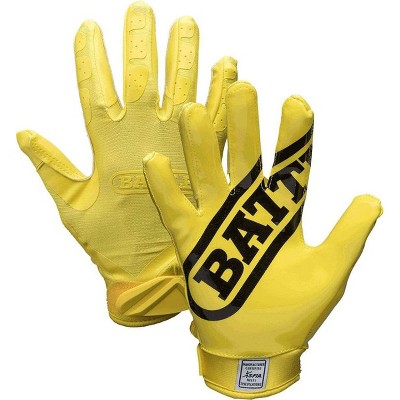 Battle Sports Science Adult DoubleThreat Football Gloves - Yellow/Yellow