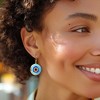 Ross-Simons Multicolored Glass Evil Eye Drop Earrings in 18kt Gold Over Sterling - 2 of 3