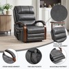FONTOI Accent Chair with Side Pockets, Recliner Chair with Comfortable Back&Wood Armrests, Grey, 36.23"*42.52"*29.53" - 2 of 4