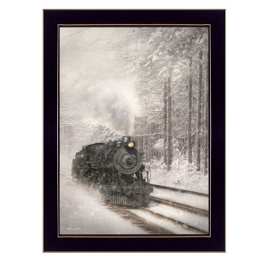 "Snowy Locomotive" by Lori Deiter, Ready to Hang Framed Print, Black Frame - 1 of 1