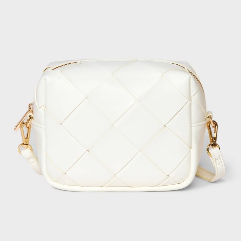 White quilted crossbody online bag