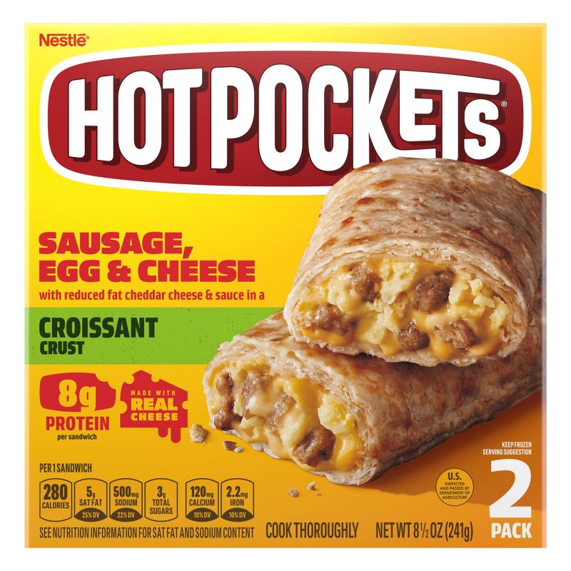 Hot Pockets Croissant Crust Frozen Sausage Egg &#38; Cheese  - 8.5oz/2ct, 1 of 7