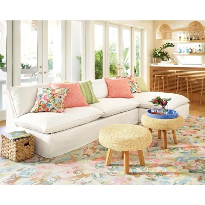 Handmade Blue Floral Wool Tufted 3' x 5' Rug