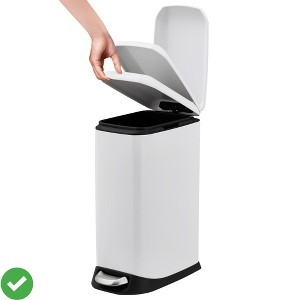 Kitchen Trash Can 3.2 Gallon w/ Soft Close Lid & Foot Pedal Fingerprint Resistant Kitchen Garbage Bin - 1 of 4