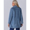 Allegra K Women's Lapel Collar Faux Fur Fuzzy Winter Long Overcoat with Pockets - 4 of 4