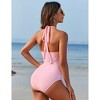 BLUEMING Womens Camisole Tank Top Criss Cross Halter Double Lined Backless Bodycon Crop Tops Going Out Outfits - 2 of 4