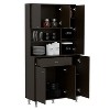 VYNXARIA Della 90" Black Kitchen Pantry with Drawer, Cabinets & Open Shelves - 4 of 4
