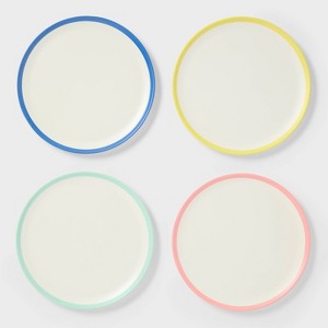 4pk 10" Dinner Plate Set Rim - Sun Squad™ - 1 of 3