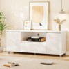 Coolmee 63 inch TV Stand for TVs up to 70 inch, Fluted Entertainment Center with Storage Drawer and Open Shelves, Modern TV Console Media Cabinet - 3 of 4