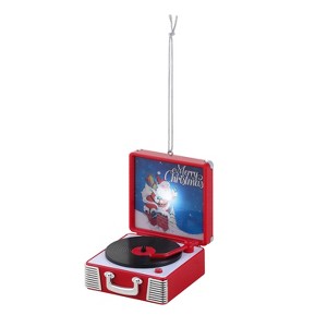 Mr. Christmas 3.8" Retro Vinyl Record Player Ornament - 1 of 3