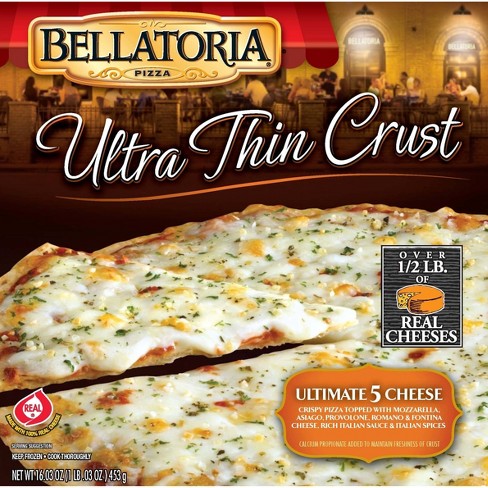 Bellatoria Ultra Thin Crust Ultimate Five Cheese Frozen Pizza - 16.03oz - image 1 of 3