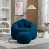Bean Bag Chair with Footrest, High Pressure Foam Filled, Soft Comfy Sofa for Living Room, Bedroom & Office – Blue - 2 of 4