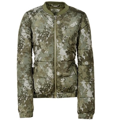 Aeropostale Womens Floral Camo Puffer Jacket