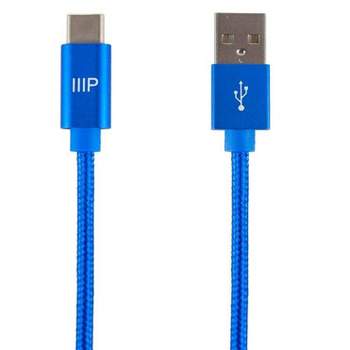 Monoprice Nylon Braided USB C to USB A 2.0 Cable - 1.5 Feet - Blue | Type C, Fast Charging, Compatible With Samsung Galaxy S10/ Note 8, LG V20 and