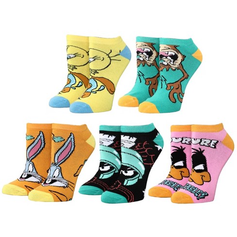 Looney Tunes Cartoon Characters Casual Ankle Socks For Women 5-pack : Target