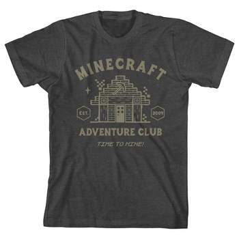 Minecraft Adventure Club Time To Mine Youth Boy's Charcoal Heather T-Shirt