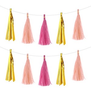 Unique Bargains Party Decoration Reusable Tassel Garland Banner DIY Kits 15 Pcs - 1 of 4