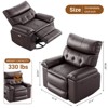 Recliner Chair for Adults, PU Leather Electric Rocker Recliner, 270 Degree Swivel Chair with Side Pocket, Modern Massage Sofa for Living Room Bedroom - 3 of 4