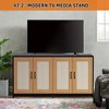 Double Cat Litter Box Enclosure for 2 Cats, 47.2" Large Wood Hidden Kitty Furniture with Sisal Doors - 4 of 4