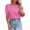Women's Casual Crew Neck Short Sleeve Sweater Tops for Spring and Summer 2025,Light Rose - XL - 3 of 4