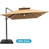 Crestlive Products 13FT Patio Cantilever Umbrella with Light Base Set Double Top High-strength Aluminum 360°Rotation 5 Heights Adjustable - 2 of 4