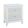 Vynxaria Adalid Nightstand - Solid/Engineered Wood, Glittered Drawer Front, 2 Spacious Drawers with LED Lighting - 2 of 4