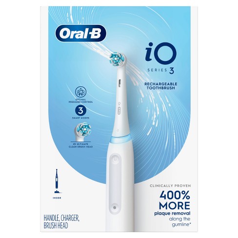 Oral-B iO Series 8 Electric Toothbrush with 3 Brush Heads, White Alabster 