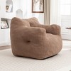 Teddy Fabric Bean Bag Chair with Armrests and Removable Cover, High-Density Foam-Filled Lazy Sofa, No Assembly Needed-Baofuwish - 2 of 4