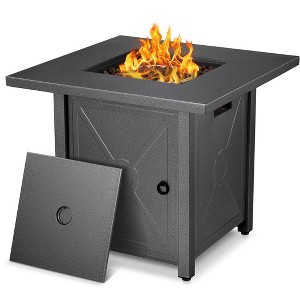 R.W. FLAME 28" 40,000 BTU Square Outdoor Propane Fire Pit Table with Lid & Rain Cover   – Perfect for Patio, Deck, Garden, and Parties - 1 of 4