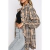 Womens Button Down Flannel Shirts Long Sleeve Plaid Shackets Business Casual Blouse Top - 3 of 4