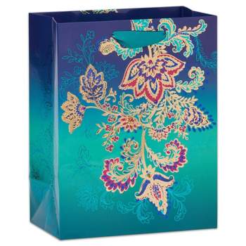 Large Gift Bag Jacobean Floral with Gems - PAPYRUS