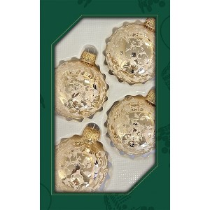 Glass Christmas Tree Ornaments - 67mm/2.63" [4 Pieces] Decorated Balls from Christmas by Krebs Seamless Hanging Holiday Decor - 1 of 3