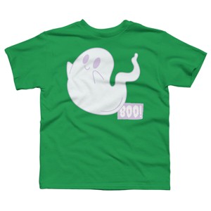 Boy's Design By Humans Boo Cute Ghost Halloween cute design By BoogieCreates T-Shirt - 1 of 3