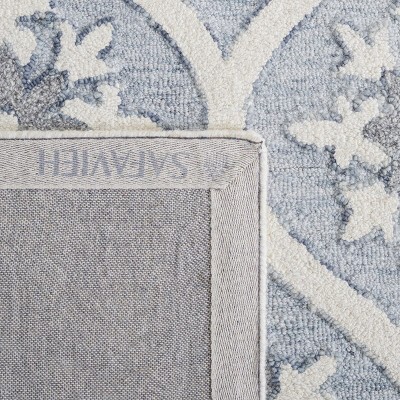 Gray and Ivory Floral Hand-Tufted Wool Runner Rug