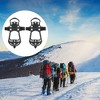 Unique Bargains Crampons Ice Cleats Shoes Spikes Grips Traction Black 1 Pair - 2 of 4