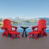 WestinTrends Malibu Folding Adjustable Adirondack Chair with Retractable Ottoman and Cup Holder (Set of 2), Red - 2 of 4