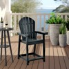 Syemin Patio Accent Chairs, Outdoor Tall Adirondack Chair with High Back, Widened Arms for Backyard, Garden, Yard, Gray, 27.95"*27.09"*45.83" - 2 of 4