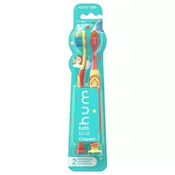 hum kids by Colgate Smart Manual Toothbrush Replacement Pack - Extra Soft Bristles - Yellow & Coral - 2ct